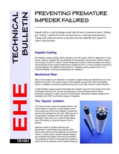 Preventing Premature Impeder Failure Electronic Heating