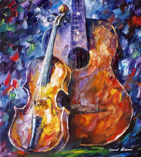 Violin— Palette Knife Oil Painting On Canvas By Leonid Afremov Size