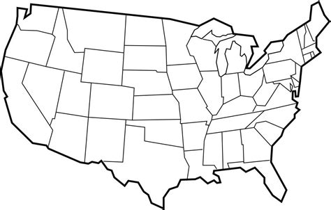 Map Of The Us States Without Names