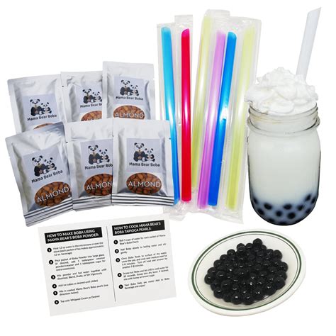 instant boba kit almond flavor boba bubble tea kit make your etsy