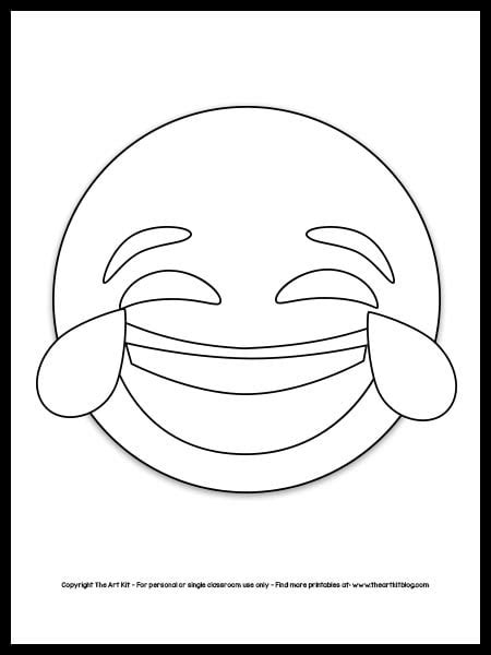 Emoji Coloring Page Lol Laughing Face Free Printable The Art Kit
