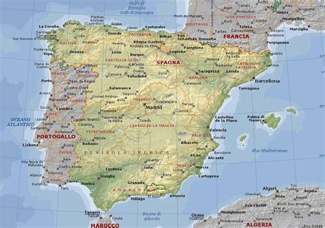 Spagna Carta Geografica