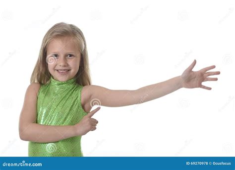 Cute Little Girl Pointing Her Arm In Body Parts Learning School Chart