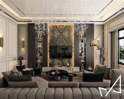 Living Room With Neoclassic Style Behance