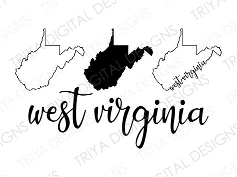 West Virginia Svg Bundle West Virginia Outline With Text Etsy West