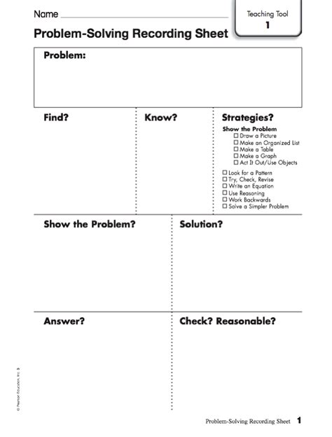 Word Problem Solving Template | Math word problems, Solving word problems, Problem solving template