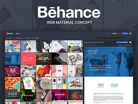 Behance Web Material Concept Uplabs