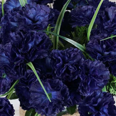 252 carnation flowers navy blue silk flowers factory