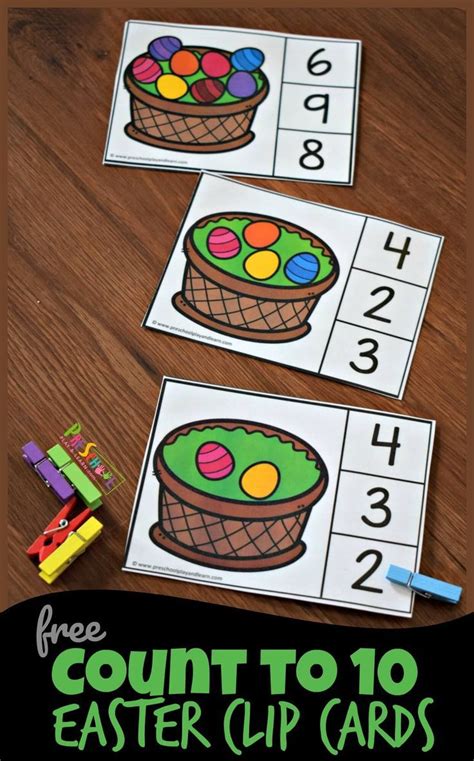 Easter Math Counting Activity For Preschoolers With Count Clip Cards