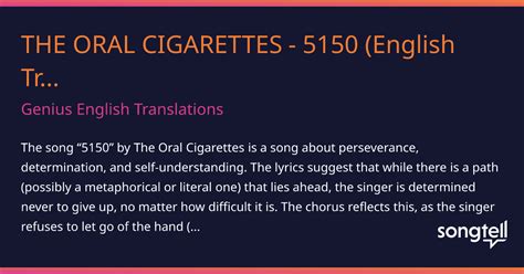 Meaning Of The Oral Cigarettes 5150 English Translation By Genius English Translations