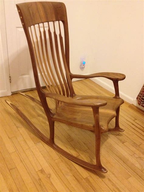 Custom Made Walnut Rocking Chair By Kalmyk Ww Inc