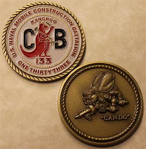 133rd Mobile Construction Battalion Cb Seabee Navy Challenge Coin