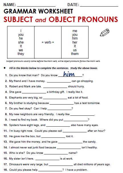 Pronouns And Antecedents Worksheets 4th Grade
