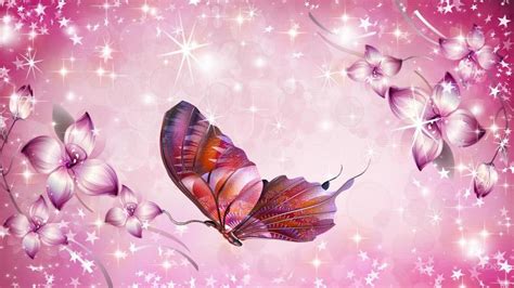 Pink Butterfly Computer Wallpaper