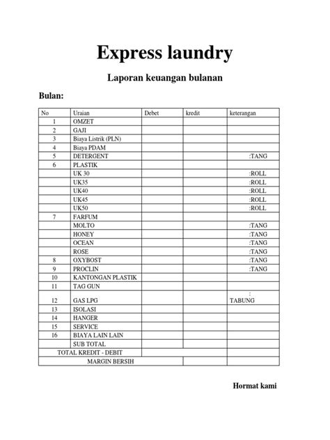 Format Laporan Bulanan Pdf