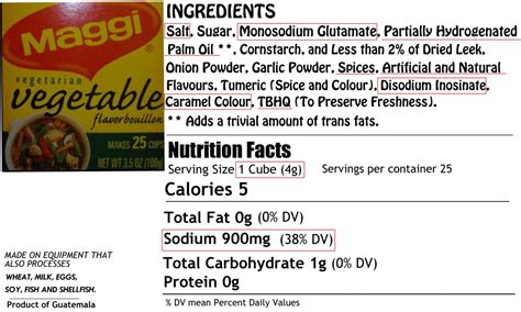 The Health Nut Corner Food Label Detective Maggi Vegetarian Bouillon