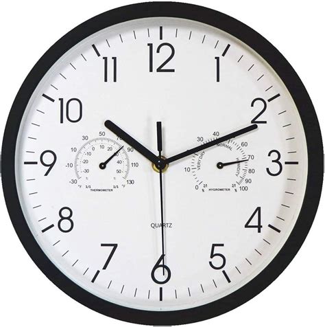 Foxtop Silent Wall Clock With Temperature And Humidity Non Ticking