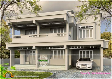 Flat Roof 2500 Square Feet House Kerala Home Design And Floor Plans