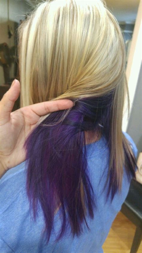 However, traditional chemical dyes offer you more color options. Blonde with lowlights and purple underneath. Love love ...