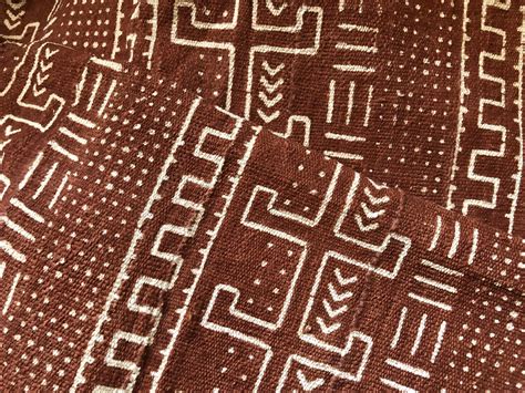 Authentic African Bògòlanfini Mudcloth Fabric Rust And Black Etsy In