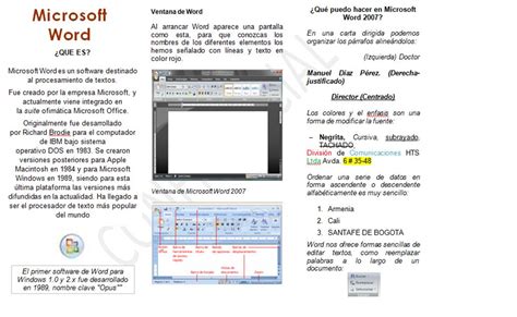 Informatica Basica Rincon Agronomico Plegable Microsoft Word