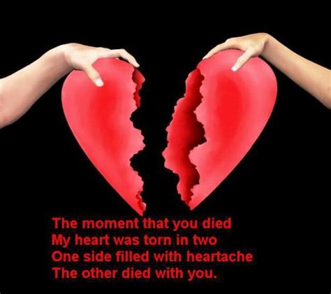 The Day That You Died My Heart Was Torn In Two One Side Filled With