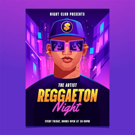 Free Vector Reggaeton Party Poster Template