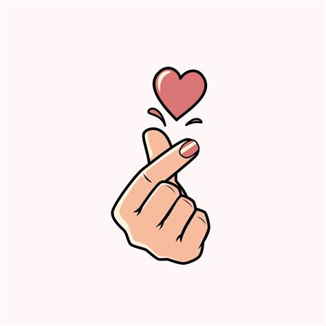 Finger Heart Korean Sign Hand Sign Isolated On A White Background