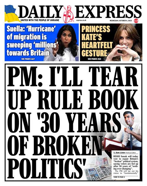 Daily Express Front Page 4th Of October 2023 Tomorrows Papers Today