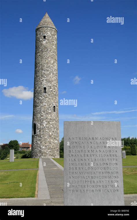 The Irish Round Tower At The Island Of Ireland Peace Park Mesen