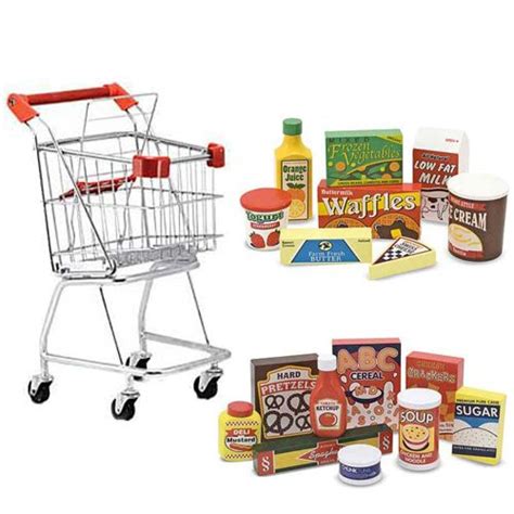 Save On Melissa And Doug Shopping Cart With Wooden Pantry Products And