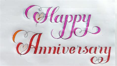 How To Write Happy Anniversary In Double Cursive Letters Youtube