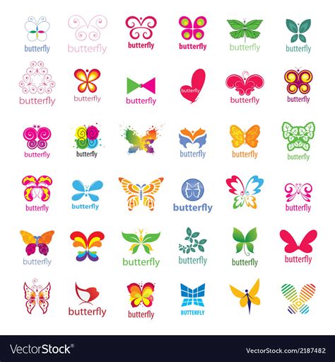 Biggest Collection Of Logos Butterflies Royalty Free Vector