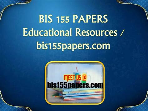 Ppt Bis 155 Papers Educational Resources