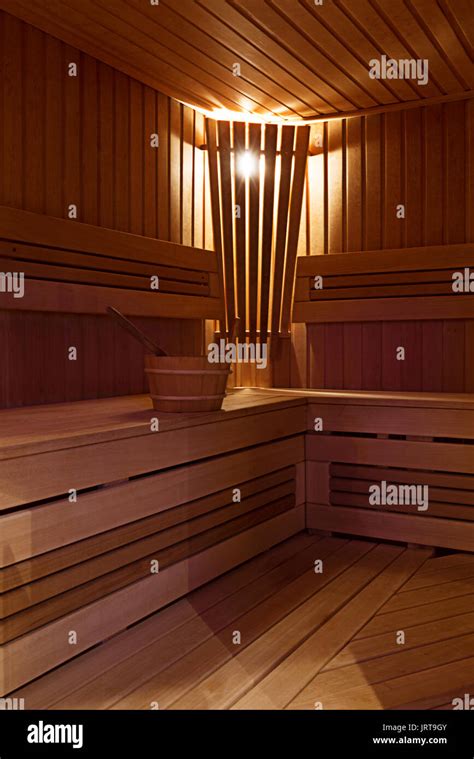 Interior Of Sauna Stock Photo Alamy