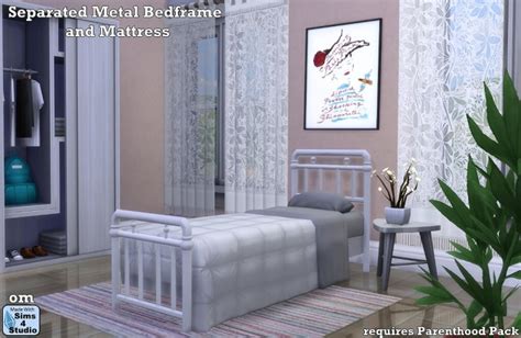 Separated Metal Bedframe And Matress By Om At Sims 4 Studio Sims 4