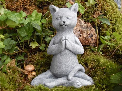 Buddha Buddha Cat Statue Meditating Cat Statue Zen Decor