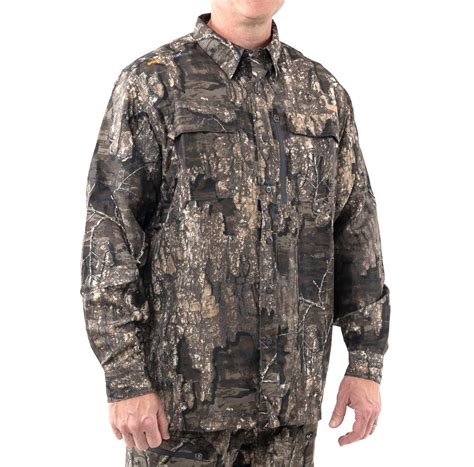 Mens Realtree Timber Camo Long Sleeve Guide Shirt Hunting Camo Shirts