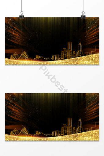 Black Gold Fantasy Light Effect City Financial Poster Background Map