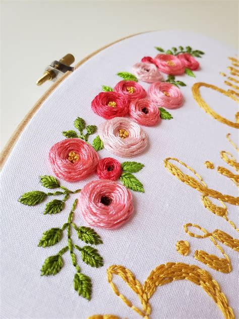 Customizable Floral Digital Embroidery Pattern Diy Etsy