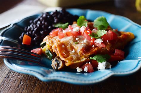 I'd recommend replacing the beans with other veggies such as chopped and sauteed mushrooms and/or zucchini. Grilled Veggie Enchiladas | Ree Drummond | Flickr
