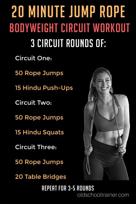20 Minute Jump Rope Bodyweight Circuit Workout In 2021 Circuit