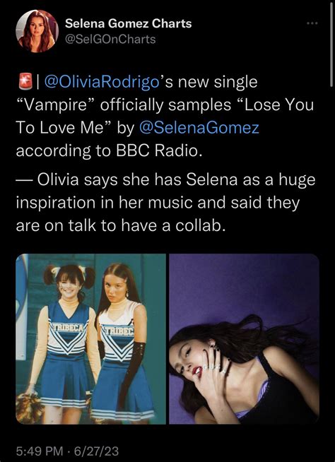 Jonny On Twitter Selgoncharts Oliviarodrigo Selenagomez This Is Real Twitter