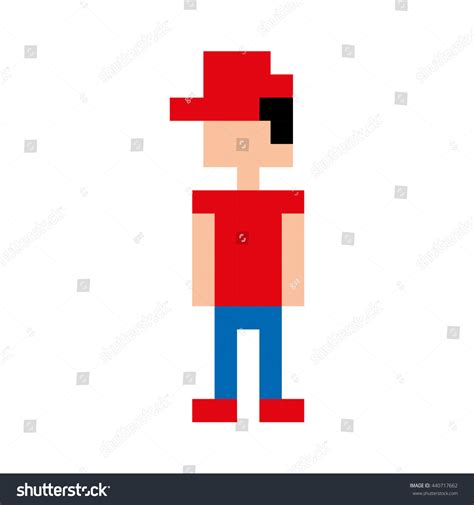Gamer Avatar Pixel Isolated Icon Design Stock Vector Royalty Free
