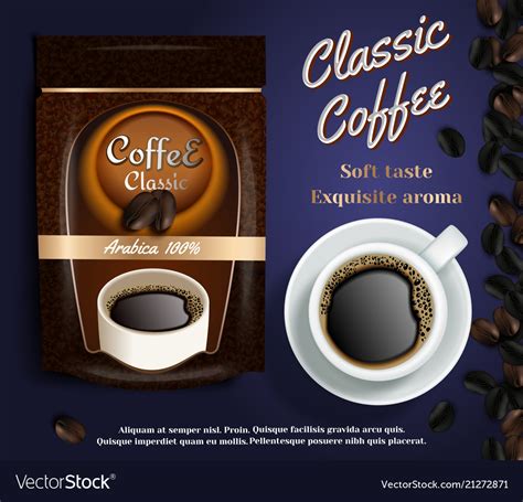 Instant Coffee Ads Realistic Royalty Free Vector Image