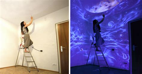 Artist Paints Rooms With Murals That Glow Under Blacklight Demilked