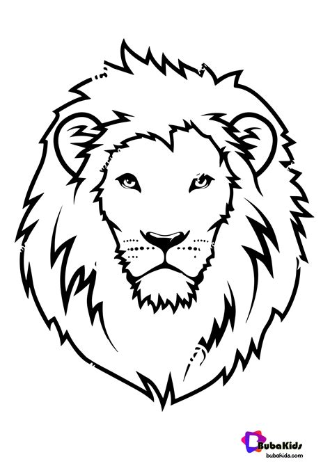 Based on the art's simplicity, it may be fun to try a bunch of different color patterns. Lion Face Coloring Page - BubaKids.com