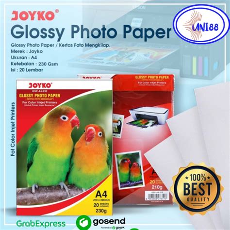 Kertas Foto A Joyko Super Glossy Photo Paper Mengkilap Type Gsp A