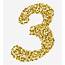 3 Gold Glitter Sparkle  Numbers Png Transparent