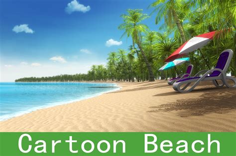 3d Beach Cartoon Model
